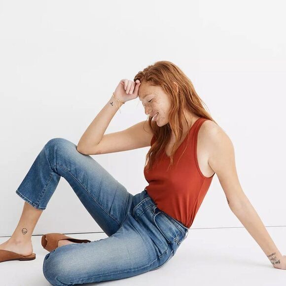 NEW Madewell made in USA Rivet & Thread Cali Demi-Boot Jeans in Shetland Was, 26 - Picture 2 of 16